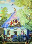 Boris Kustodiev Blue House oil painting artist